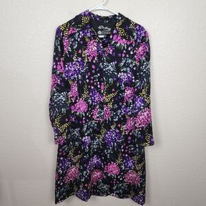 Sporting Dress Vintage Purple and Pink Floral Shirt Dress Size XL (2425)